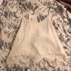 Racerback White Lace Tank